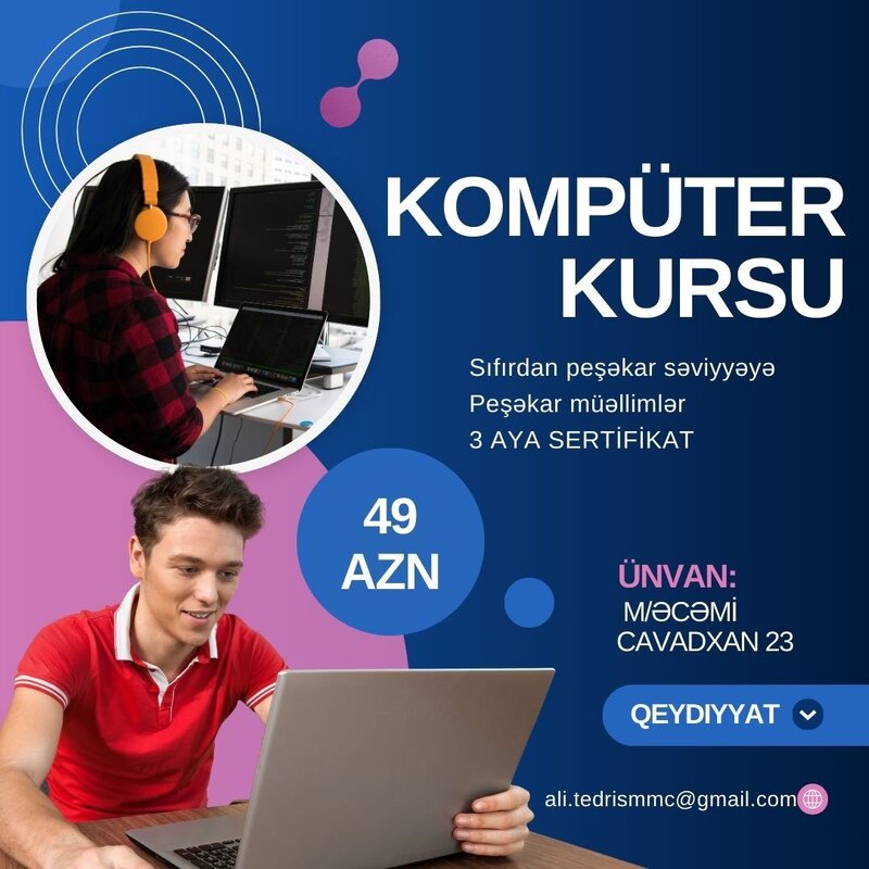 Kompüter dərsləri – sıfırdan peşəkar səviyyəyə Kompüter dərsləri – sıfırdan peşəkar səviyyəyə