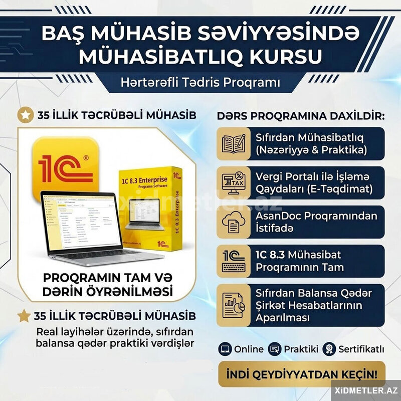 İntensiv mühasibatlıq və 1c kursları Az-rus bölmələr var İntensiv mühasibatlıq və 1c kursları Az-rus bölmələr var