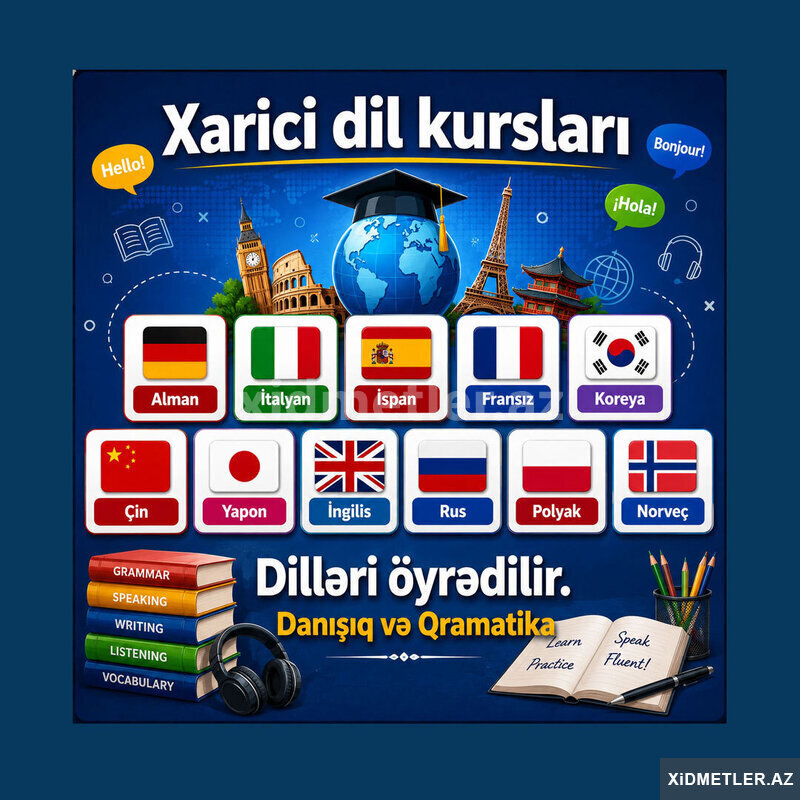 Xarici Dil Kursları 14 Dil Bir ünvanda Xarici Dil Kursları 14 Dil Bir ünvanda