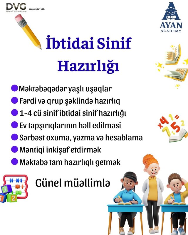Onlayn İbtidai Sinif Hazırlığı Ev Tapşırıqlarına Dəstək Onlayn İbtidai Sinif Hazırlığı Ev Tapşırıqlarına Dəstək
