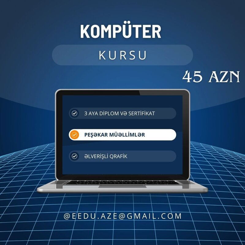 3 Aylıq Kompüter Kursu Peşəkar müəllimlər 3 Aylıq Kompüter Kursu Peşəkar müəllimlər