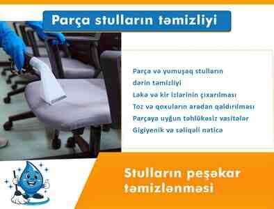 Parça oturacaqların təmizlənməsi Parça oturacaqların təmizlənməsi