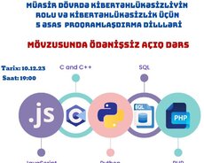 Ödənişsiz açıq dərs-Kibertəhlükəsizlikdə 5əsas proqram dili