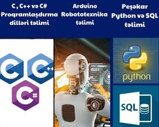C, C++ C# proqramlaşdırma, Arduino Robototexnika, Python Sql