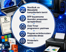 Proyektor, Printer, kompüter noutbuklarin təmiri