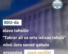 Bdu-Da ikinci ali təhsilə hazırlıq materiallarının satışı