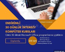 Kompüter kursu 30 günə Diplomlu