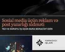 Reklam və post mətnləri yazma xidməti