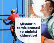 Şüşələrin yuyulması, alpinist xidməti