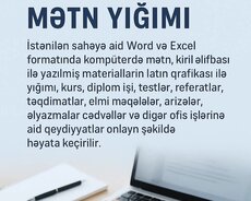 Mətnlərin yazılması