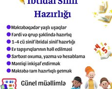 Onlayn İbtidai Sinif Hazırlığı Ev Tapşırıqlarına Dəstək