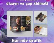 Menyuların dizayn və çap olunması