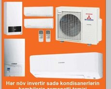 İnverter sadə kondisionerlərin zəmanətli təmiri
