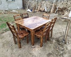 Taxta stol və stullar