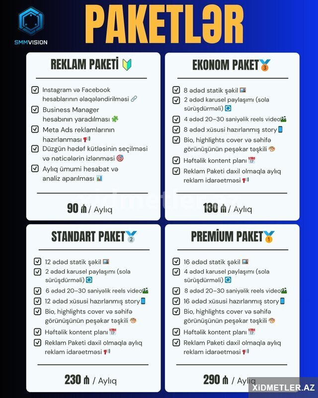 Smm və Meta Reklam xidmətləri Smm və Meta Reklam xidmətləri